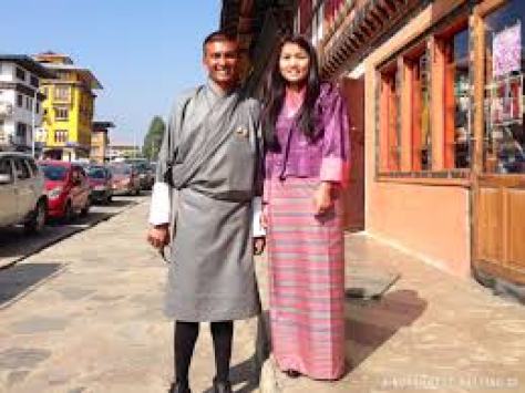 The traditional dress of Bhutan